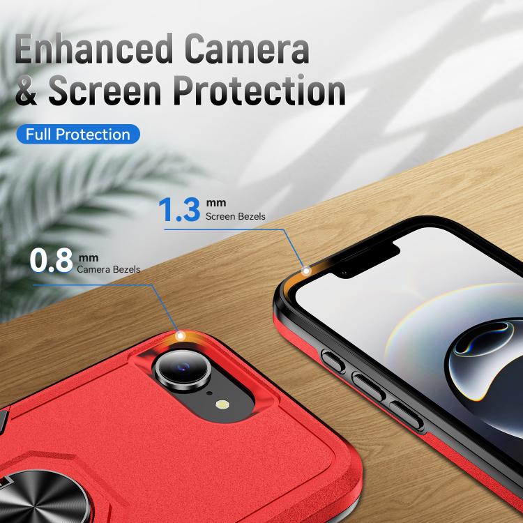 For iPhone 17e / 16e Pioneer Armor Heavy Duty PC + TPU Phone Case with Holder