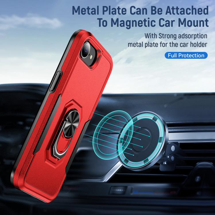 For iPhone 17e / 16e Pioneer Armor Heavy Duty PC + TPU Phone Case with Holder