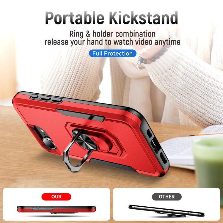 For iPhone 17e / 16e Pioneer Armor Heavy Duty PC + TPU Phone Case with Holder