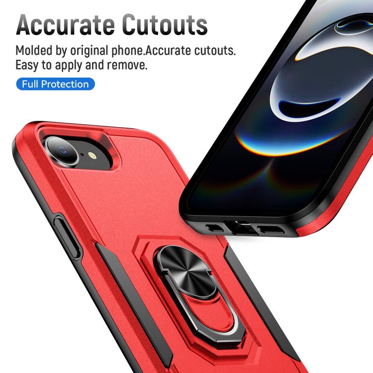 For iPhone 17e / 16e Pioneer Armor Heavy Duty PC + TPU Phone Case with Holder