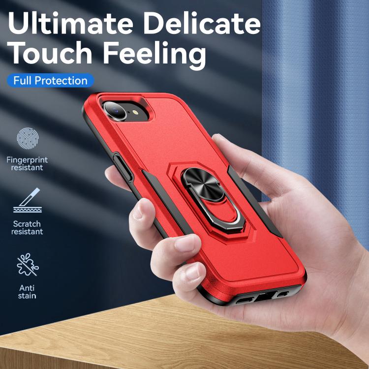 For iPhone 17e / 16e Pioneer Armor Heavy Duty PC + TPU Phone Case with Holder