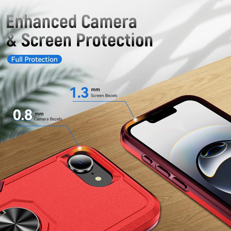 For iPhone 17e / 16e Pioneer Armor Heavy Duty PC + TPU Phone Case with Holder