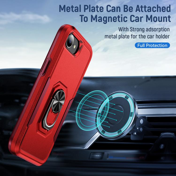 For iPhone 17e / 16e Pioneer Armor Heavy Duty PC + TPU Phone Case with Holder