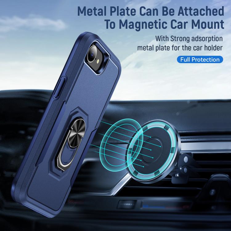 For iPhone 17e / 16e Pioneer Armor Heavy Duty PC + TPU Phone Case with Holder