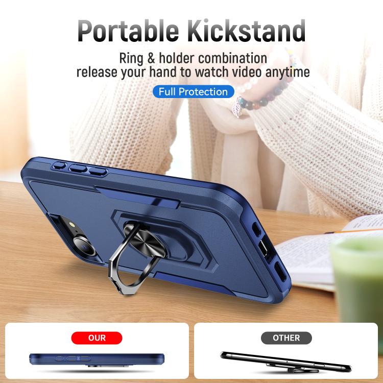 For iPhone 17e / 16e Pioneer Armor Heavy Duty PC + TPU Phone Case with Holder