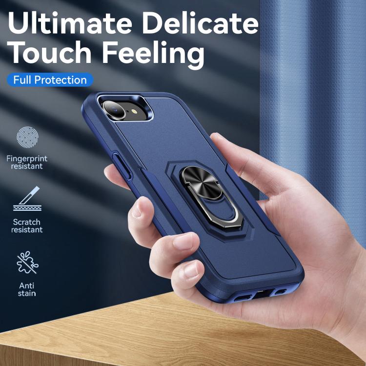 For iPhone 17e / 16e Pioneer Armor Heavy Duty PC + TPU Phone Case with Holder