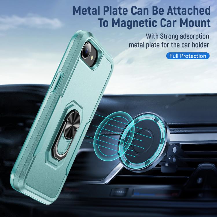 For iPhone 17e / 16e Pioneer Armor Heavy Duty PC + TPU Phone Case with Holder