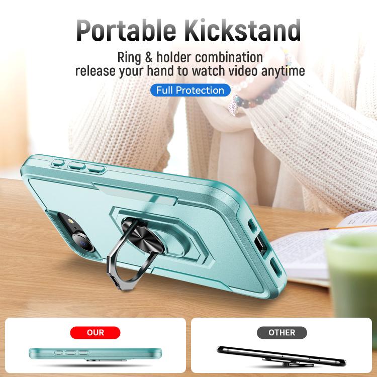For iPhone 17e / 16e Pioneer Armor Heavy Duty PC + TPU Phone Case with Holder
