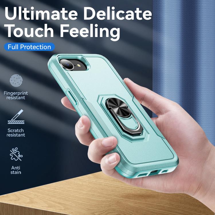 For iPhone 17e / 16e Pioneer Armor Heavy Duty PC + TPU Phone Case with Holder