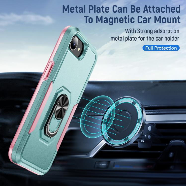 For iPhone 17e / 16e Pioneer Armor Heavy Duty PC + TPU Phone Case with Holder