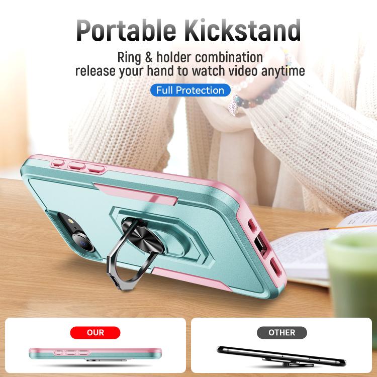 For iPhone 17e / 16e Pioneer Armor Heavy Duty PC + TPU Phone Case with Holder