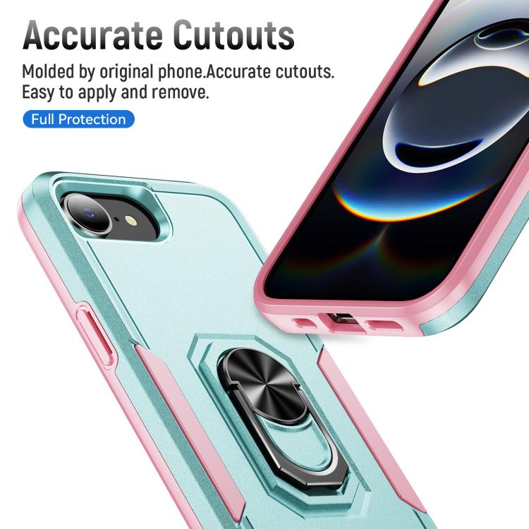 For iPhone 17e / 16e Pioneer Armor Heavy Duty PC + TPU Phone Case with Holder