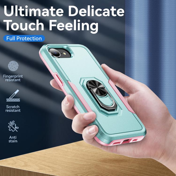For iPhone 17e / 16e Pioneer Armor Heavy Duty PC + TPU Phone Case with Holder