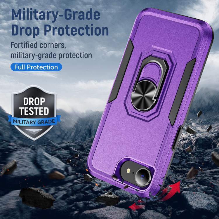 For iPhone 17e / 16e Pioneer Armor Heavy Duty PC + TPU Phone Case with Holder