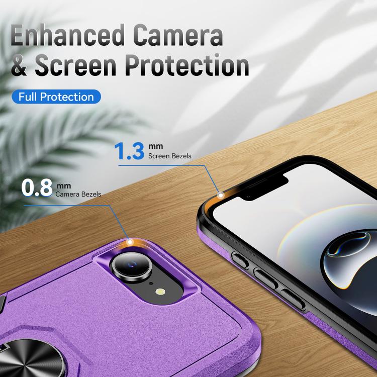 For iPhone 17e / 16e Pioneer Armor Heavy Duty PC + TPU Phone Case with Holder