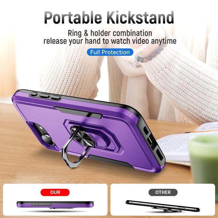 For iPhone 17e / 16e Pioneer Armor Heavy Duty PC + TPU Phone Case with Holder