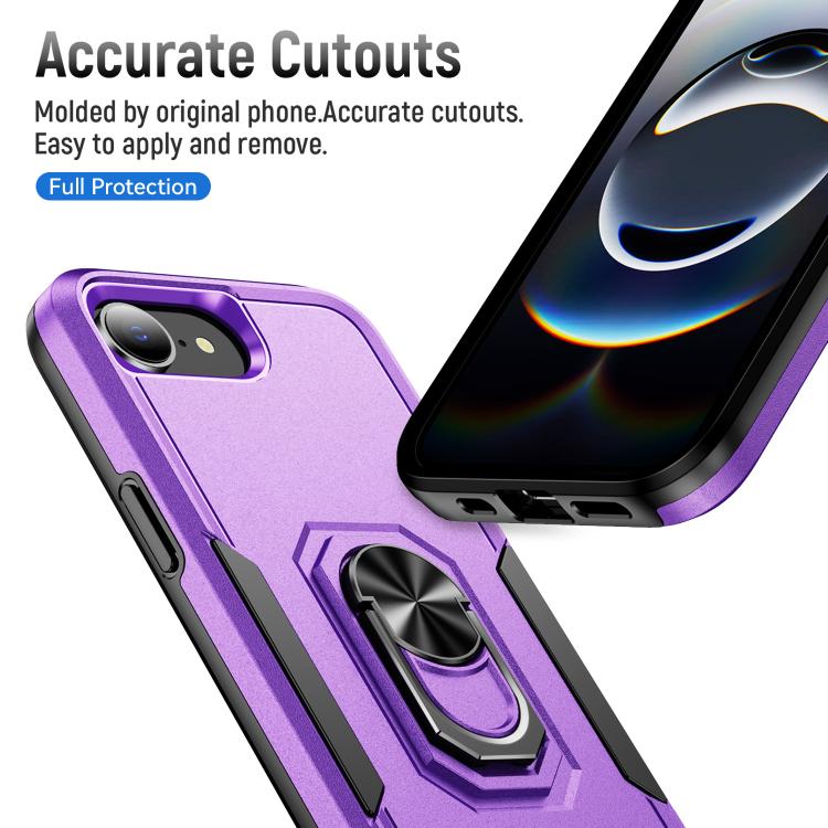 For iPhone 17e / 16e Pioneer Armor Heavy Duty PC + TPU Phone Case with Holder