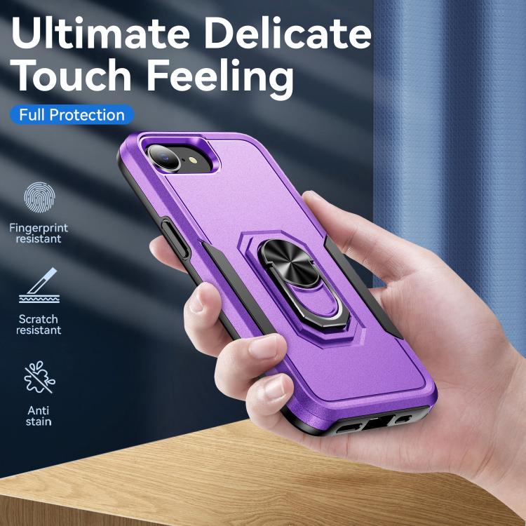 For iPhone 17e / 16e Pioneer Armor Heavy Duty PC + TPU Phone Case with Holder