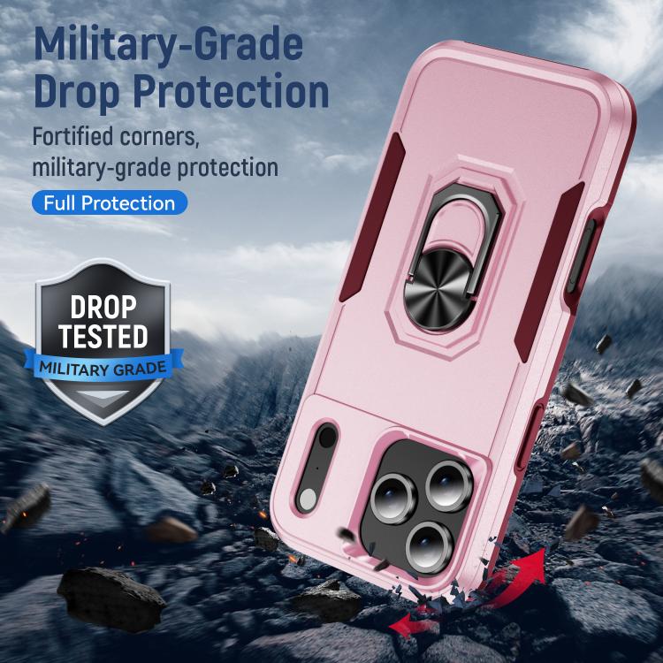 For iPhone 17 Pro Max Pioneer Armor Heavy Duty PC + TPU Phone Case with Holder