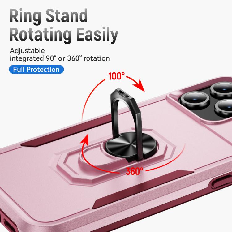 For iPhone 17 Pro Max Pioneer Armor Heavy Duty PC + TPU Phone Case with Holder