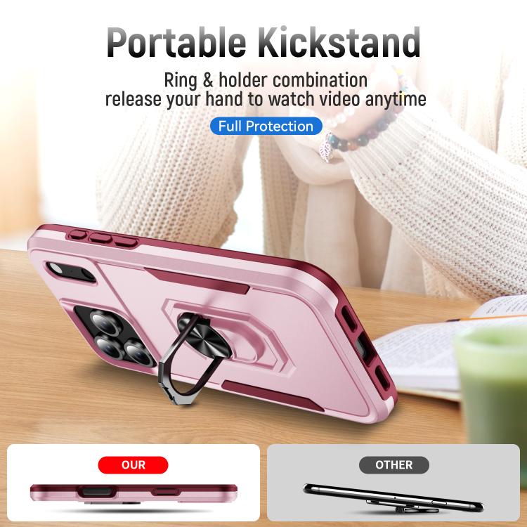 For iPhone 17 Pro Max Pioneer Armor Heavy Duty PC + TPU Phone Case with Holder