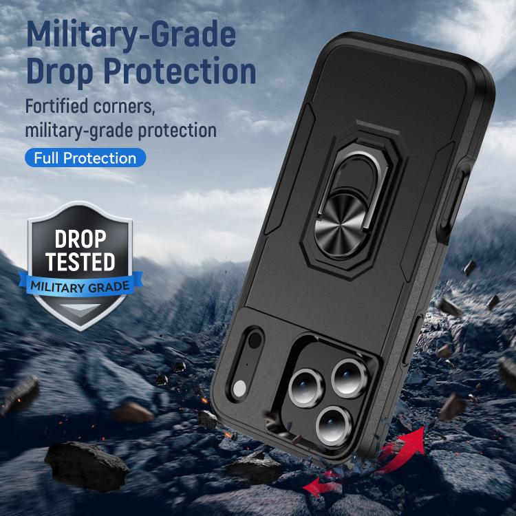 For iPhone 17 Pro Max Pioneer Armor Heavy Duty PC + TPU Phone Case with Holder