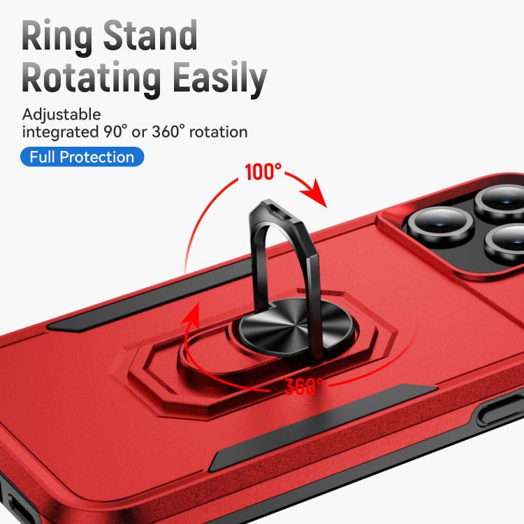 For iPhone 17 Pro Max Pioneer Armor Heavy Duty PC + TPU Phone Case with Holder