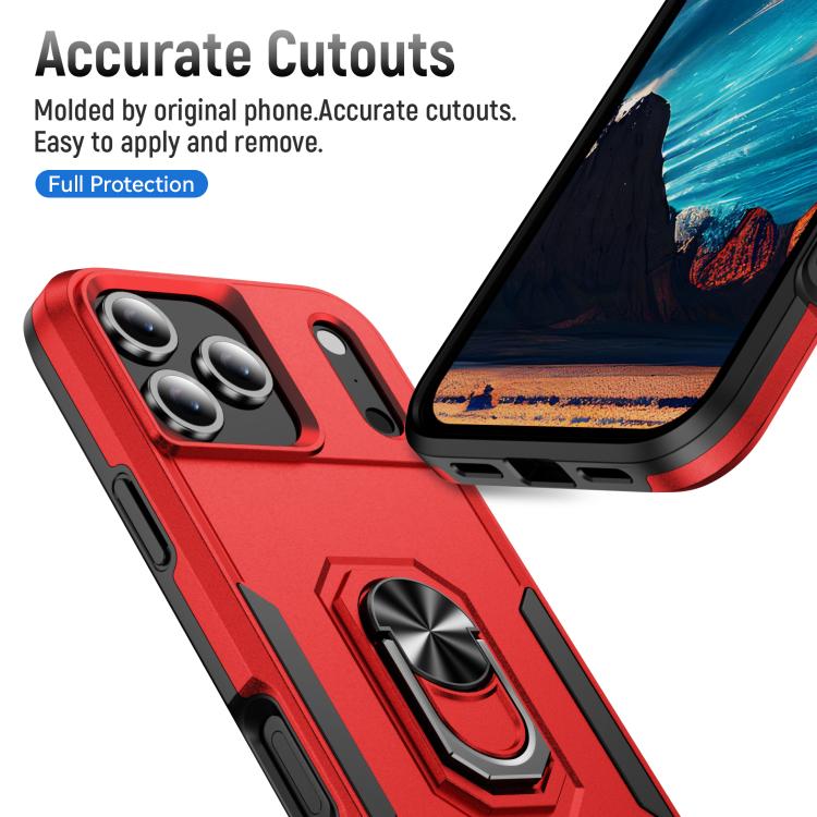 For iPhone 17 Pro Max Pioneer Armor Heavy Duty PC + TPU Phone Case with Holder