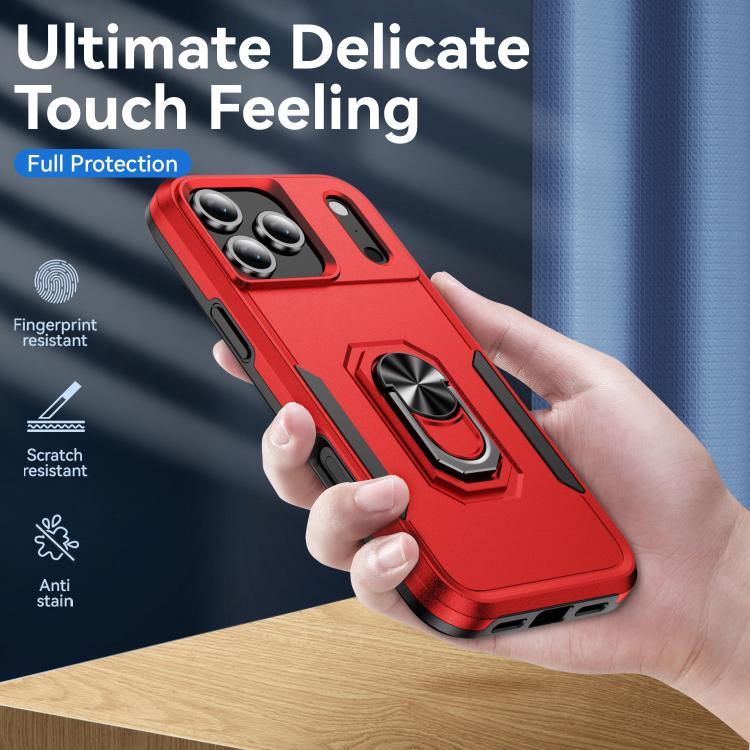 For iPhone 17 Pro Max Pioneer Armor Heavy Duty PC + TPU Phone Case with Holder
