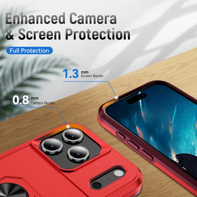 For iPhone 17 Pro Max Pioneer Armor Heavy Duty PC + TPU Phone Case with Holder