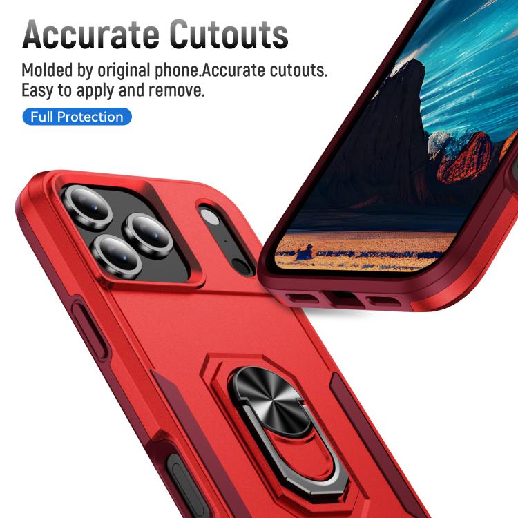 For iPhone 17 Pro Max Pioneer Armor Heavy Duty PC + TPU Phone Case with Holder