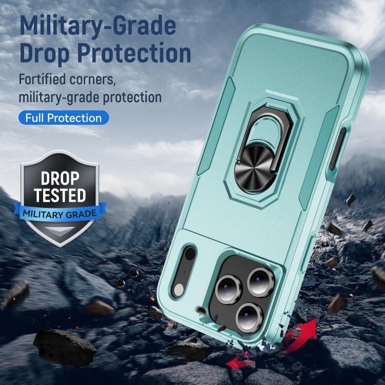 For iPhone 17 Pro Max Pioneer Armor Heavy Duty PC + TPU Phone Case with Holder