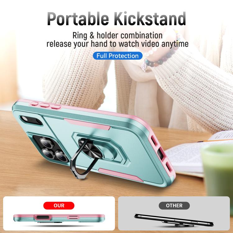 For iPhone 17 Pro Max Pioneer Armor Heavy Duty PC + TPU Phone Case with Holder