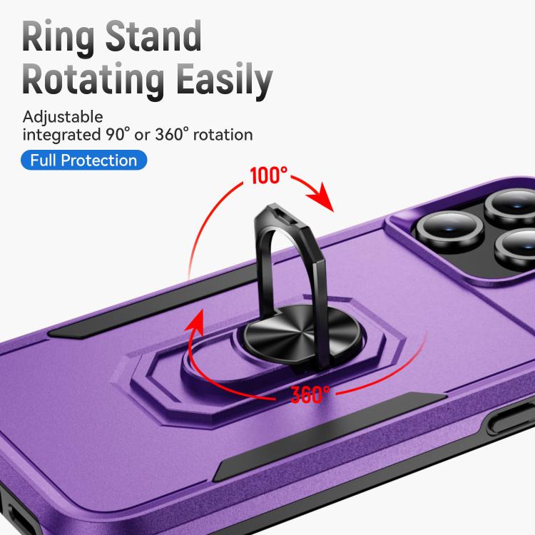 For iPhone 17 Pro Max Pioneer Armor Heavy Duty PC + TPU Phone Case with Holder