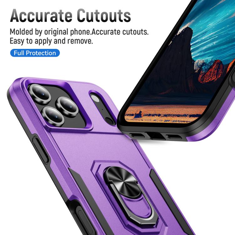 For iPhone 17 Pro Max Pioneer Armor Heavy Duty PC + TPU Phone Case with Holder