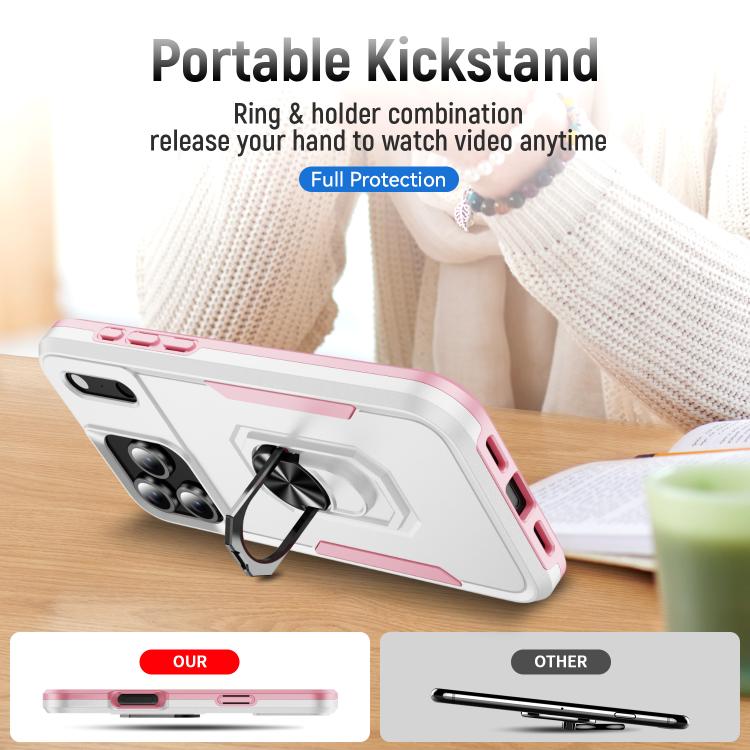 For iPhone 17 Pro Pioneer Armor Heavy Duty PC + TPU Phone Case with Holder