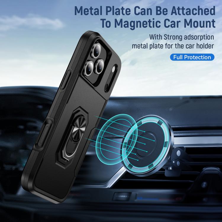 For iPhone 17 Pro Pioneer Armor Heavy Duty PC + TPU Phone Case with Holder