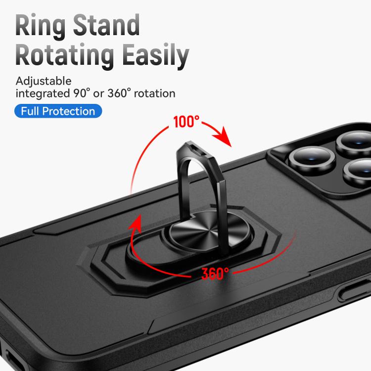 For iPhone 17 Pro Pioneer Armor Heavy Duty PC + TPU Phone Case with Holder