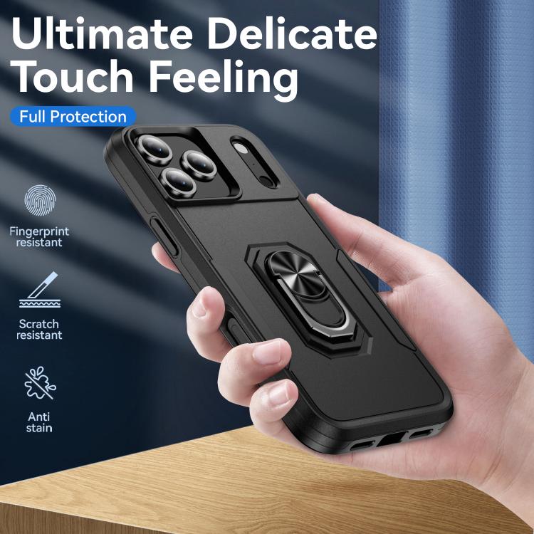 For iPhone 17 Pro Pioneer Armor Heavy Duty PC + TPU Phone Case with Holder