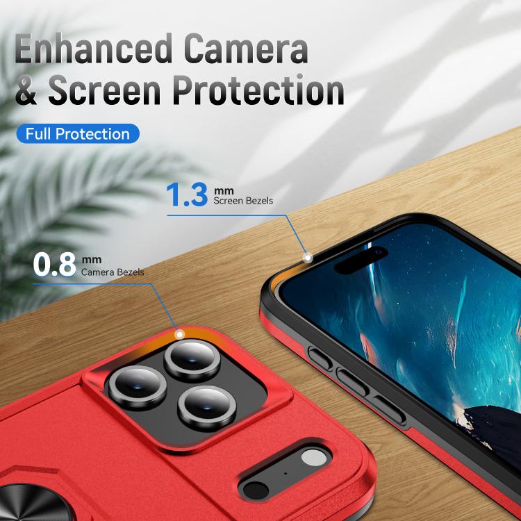 For iPhone 17 Pro Pioneer Armor Heavy Duty PC + TPU Phone Case with Holder
