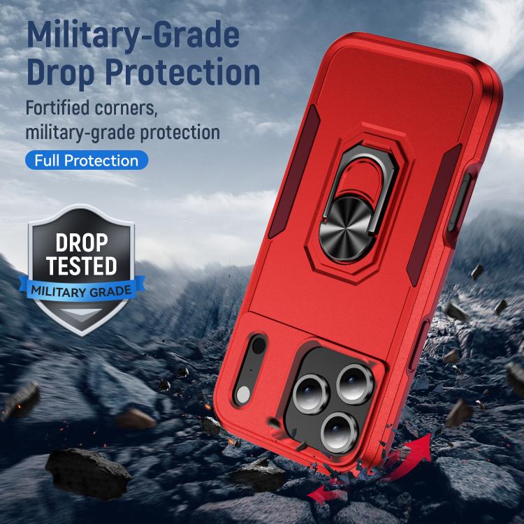 For iPhone 17 Pro Pioneer Armor Heavy Duty PC + TPU Phone Case with Holder