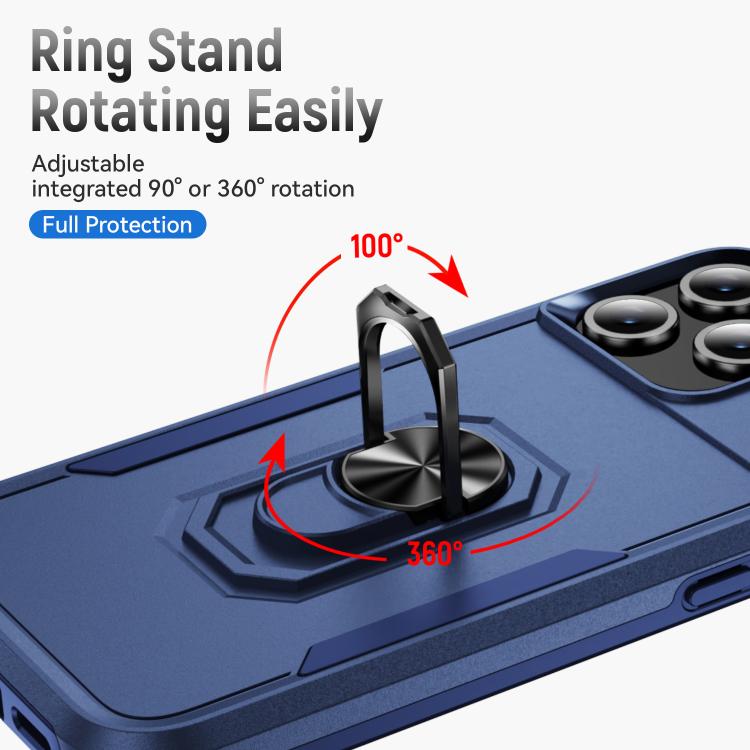 For iPhone 17 Pro Pioneer Armor Heavy Duty PC + TPU Phone Case with Holder
