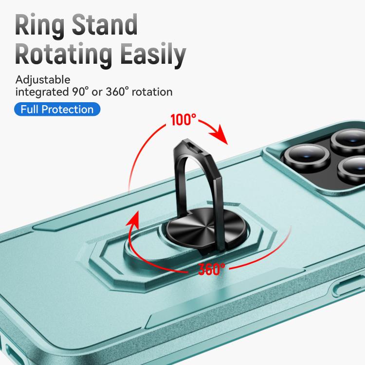 For iPhone 17 Pro Pioneer Armor Heavy Duty PC + TPU Phone Case with Holder