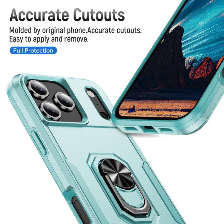 For iPhone 17 Pro Pioneer Armor Heavy Duty PC + TPU Phone Case with Holder