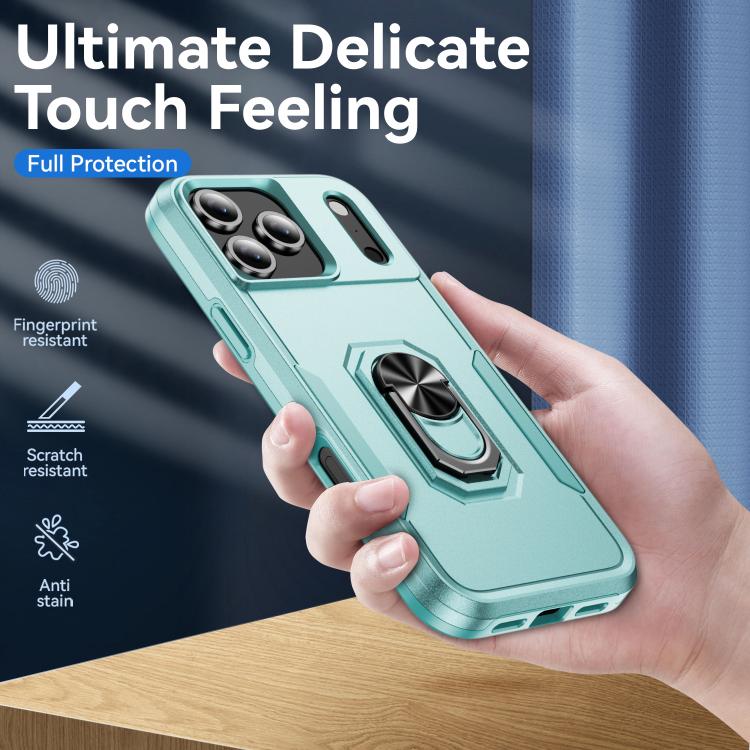 For iPhone 17 Pro Pioneer Armor Heavy Duty PC + TPU Phone Case with Holder