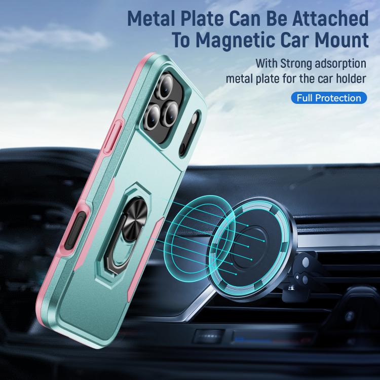 For iPhone 17 Pro Pioneer Armor Heavy Duty PC + TPU Phone Case with Holder