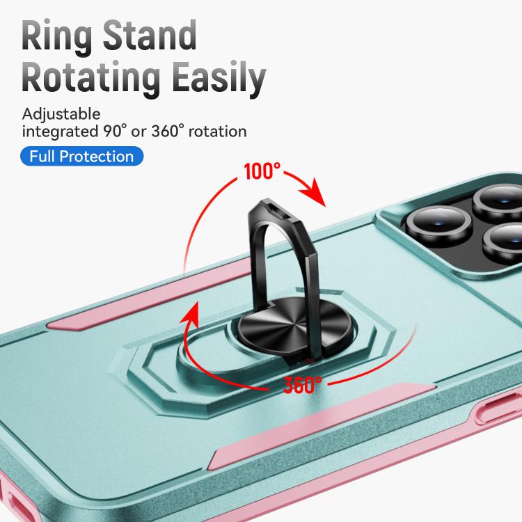 For iPhone 17 Pro Pioneer Armor Heavy Duty PC + TPU Phone Case with Holder