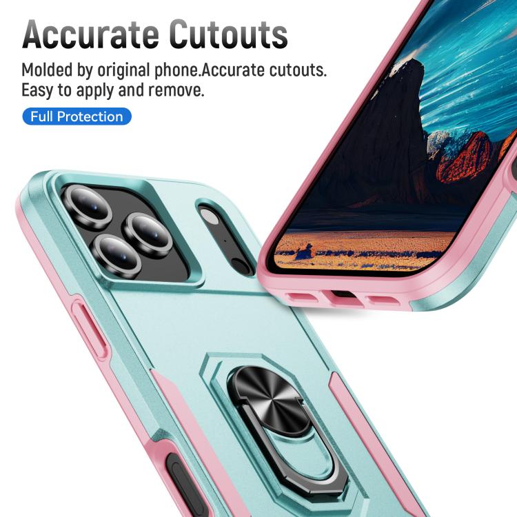 For iPhone 17 Pro Pioneer Armor Heavy Duty PC + TPU Phone Case with Holder