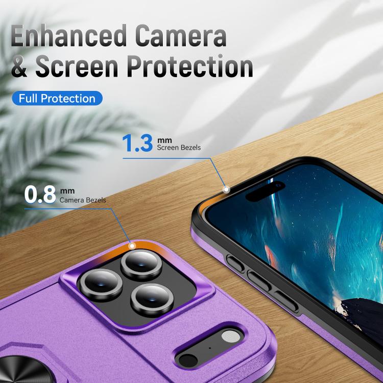 For iPhone 17 Pro Pioneer Armor Heavy Duty PC + TPU Phone Case with Holder