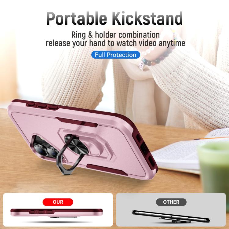 For iPhone 17 Pioneer Armor Heavy Duty PC + TPU Phone Case with Holder